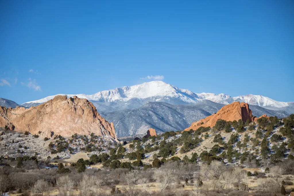 Pikes Peak behind the Garden of the Gods