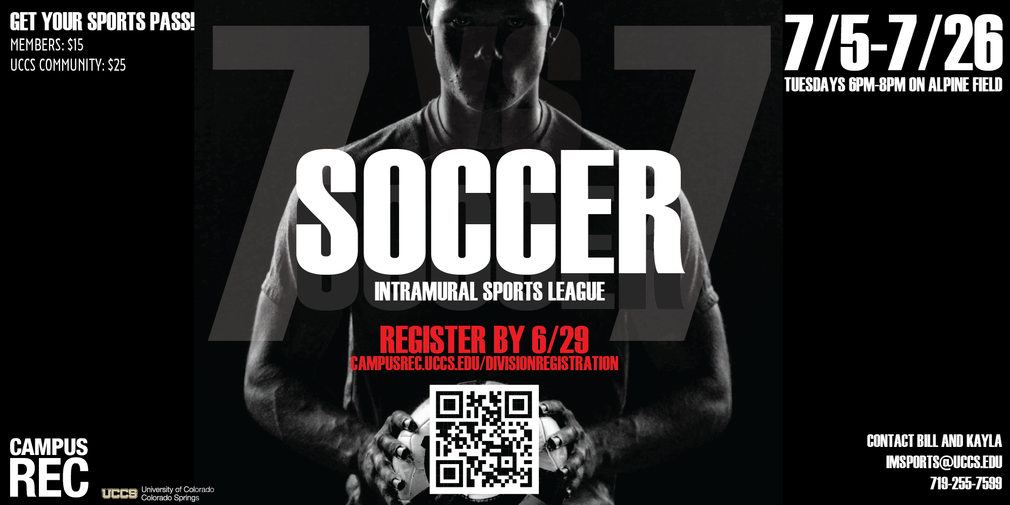 7v7 Intramural Soccer League, Registration Deadline 6/29 at 11:59pm